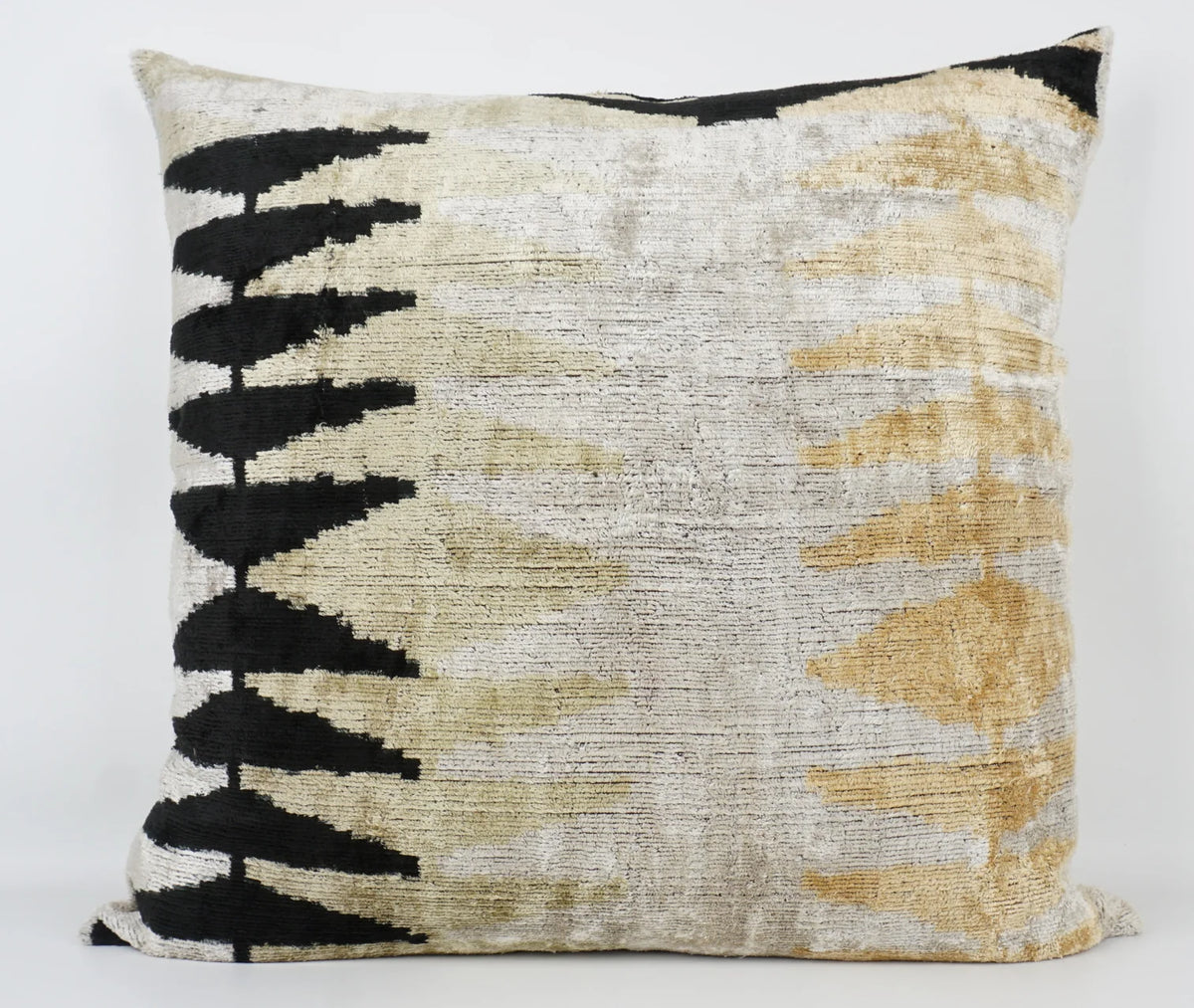 Ikat Cream and Black Pillow w/Insert