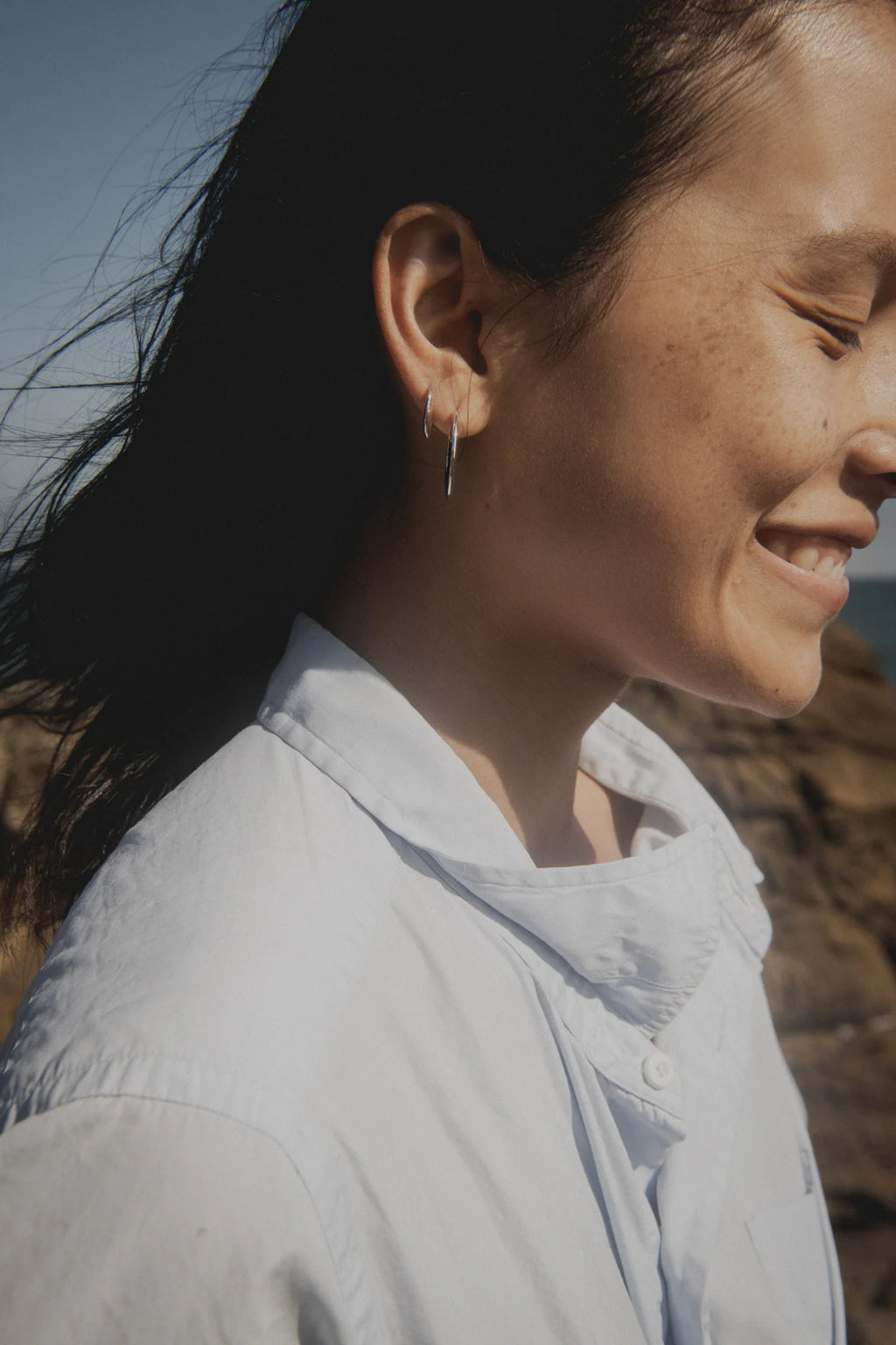 Their Studios :: Talia Small Hoop Earrings, Gold Vermeil