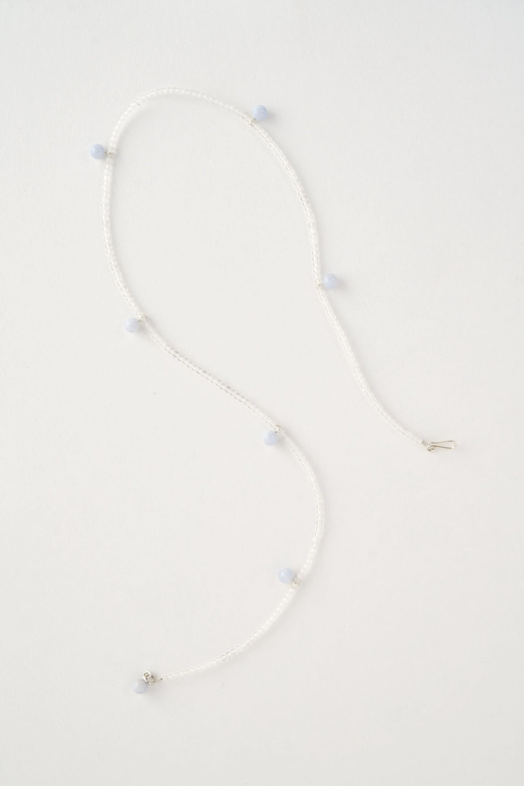 Mussels & Muscles :: Tiny Bead Dew Necklace, Chalcedony