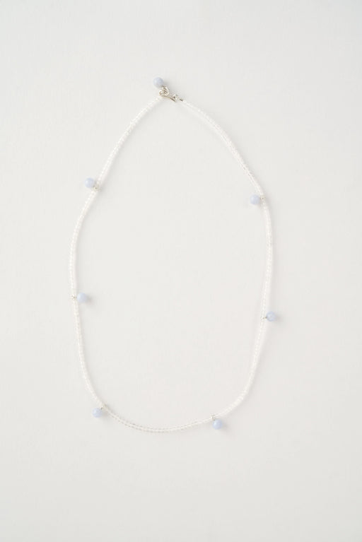 Mussels & Muscles :: Tiny Bead Dew Necklace, Chalcedony