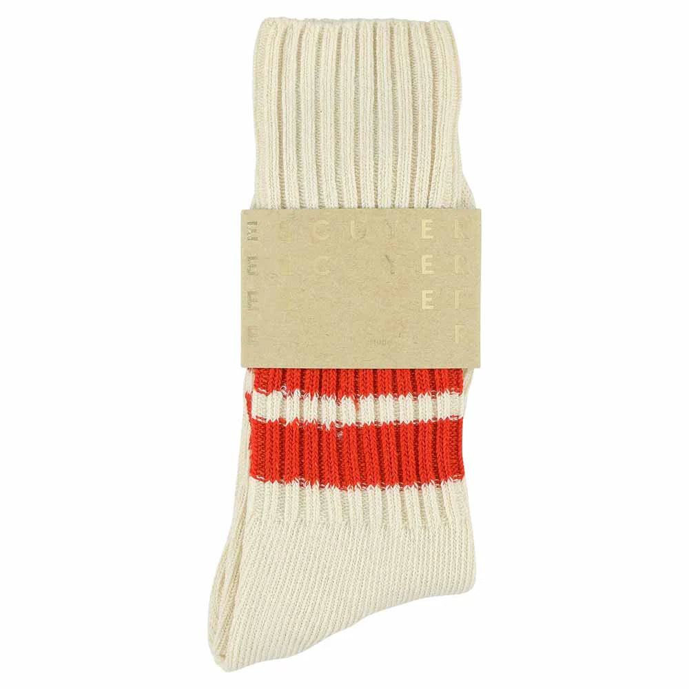 Escuyer :: MEN'S Striped Crew Socks, Orange