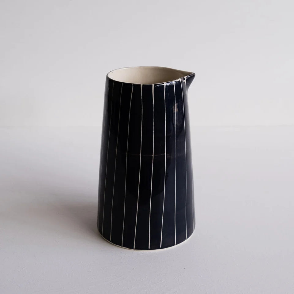 Musango :: Sgrafitto Stripe Pitcher, Graphite