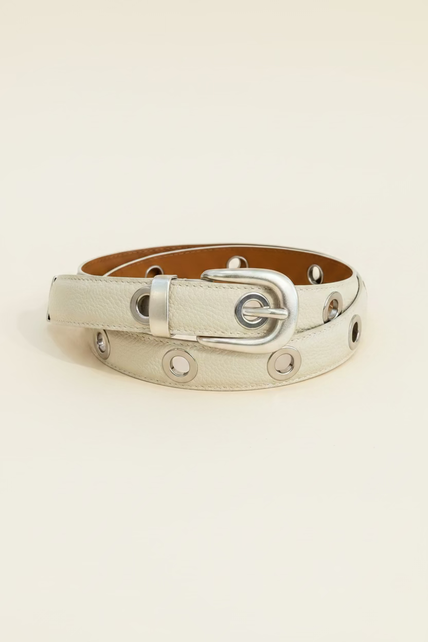 Maison Boinet :: Silver Buckle Grommet Belt