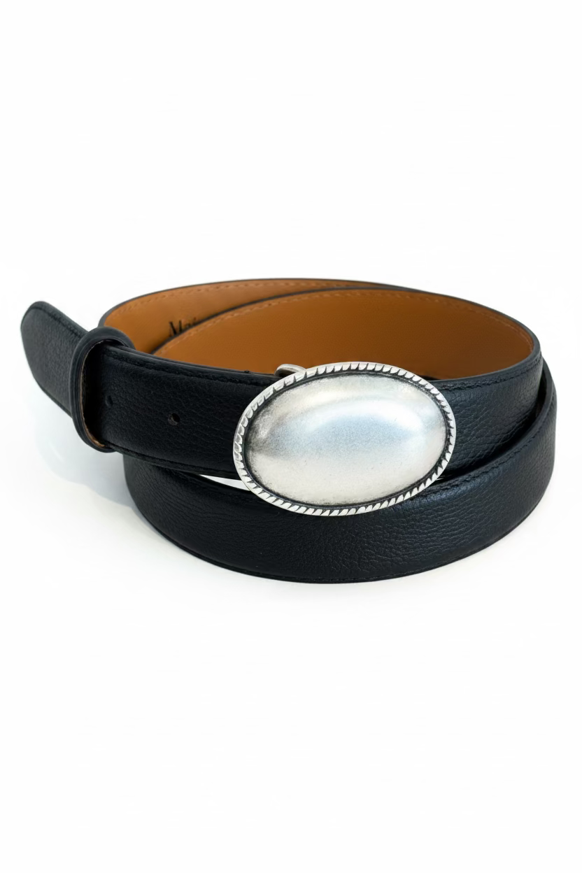 Maison Boinet :: Oval Silver Buckle Belt