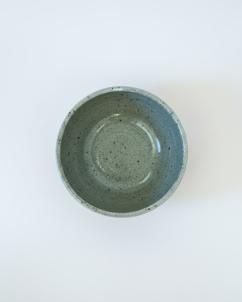 Sharon Mann :: Rice Bowl, Soft Grey Stripe Glaze