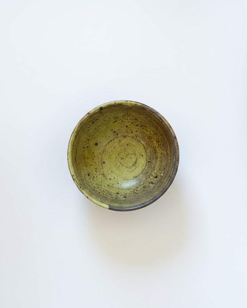 Sharon Mann :: Deep Bowl, Ochre Speckle Glaze