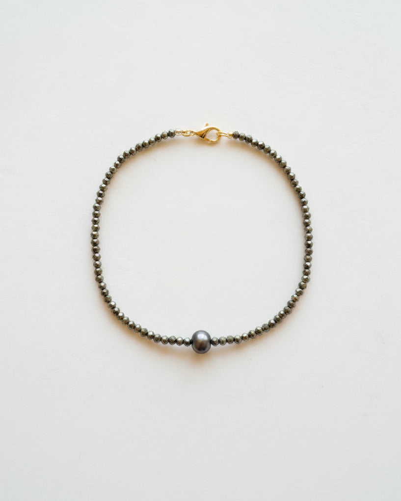 Margaret Solow :: Pyrite and Pearl Bracelet