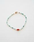 Margaret Solow :: Grandidierite and Coral Bracelet