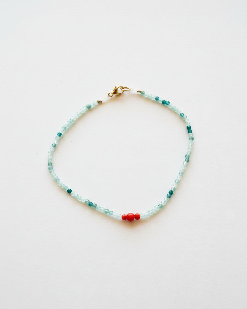 Margaret Solow :: Grandidierite and Coral Bracelet