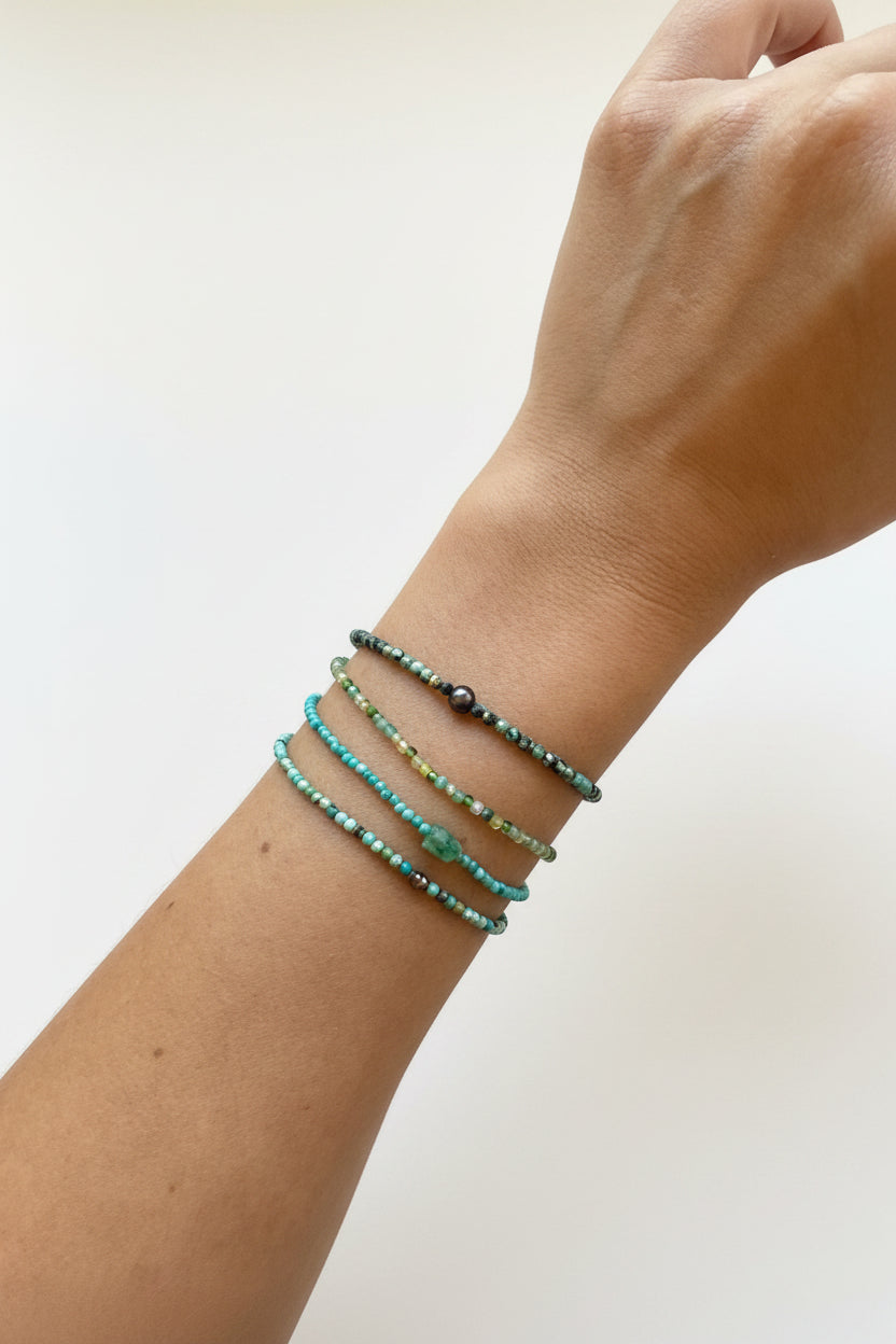 Margaret Solow :: Turquoise and Emerald Bracelet