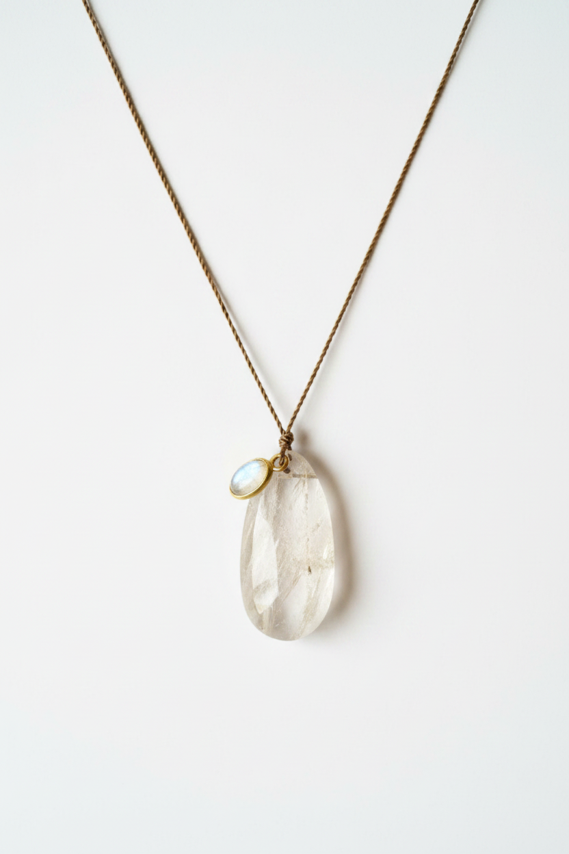 Margaret Solow :: Teardrop Moonstone and Sapphire Necklace, 18kt