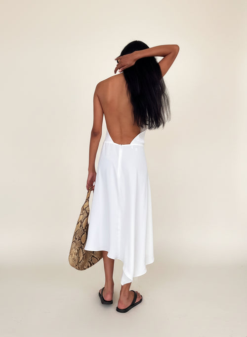 Sloan :: Crepe Asymmetrical Halter Dress