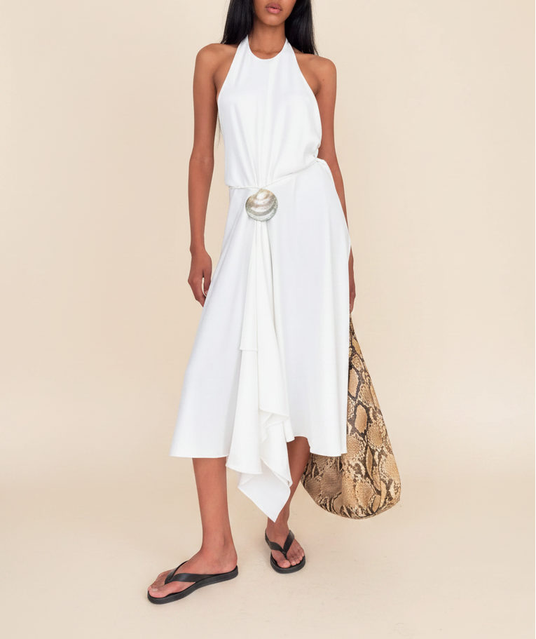 Sloan :: Crepe Asymmetrical Halter Dress