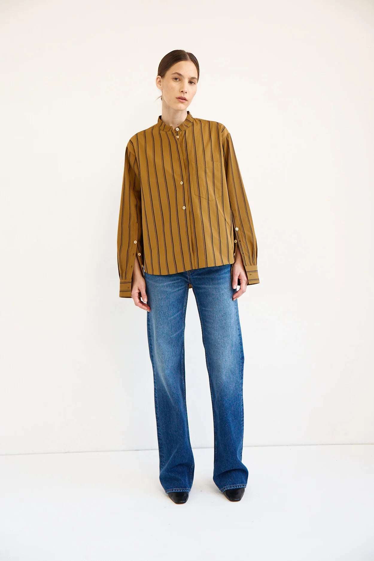 Jamie Haller :: The Editor Shirt, Goldenrod Stripe