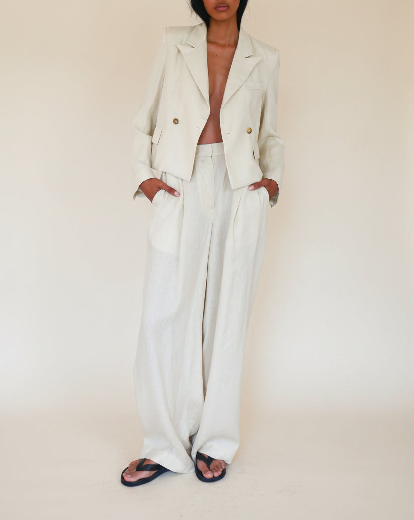 Sloan :: Linen Tuxedo Blazer