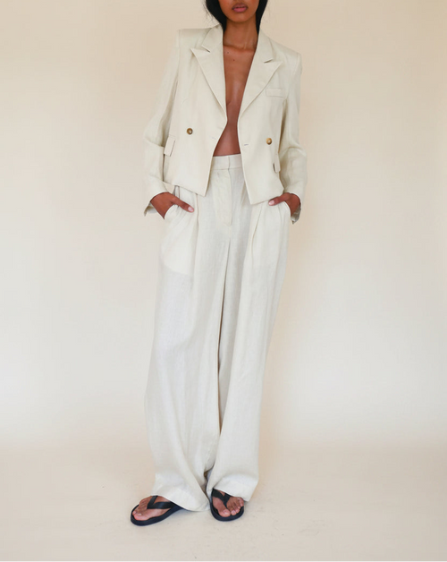 Sloan :: Linen Tuxedo Blazer