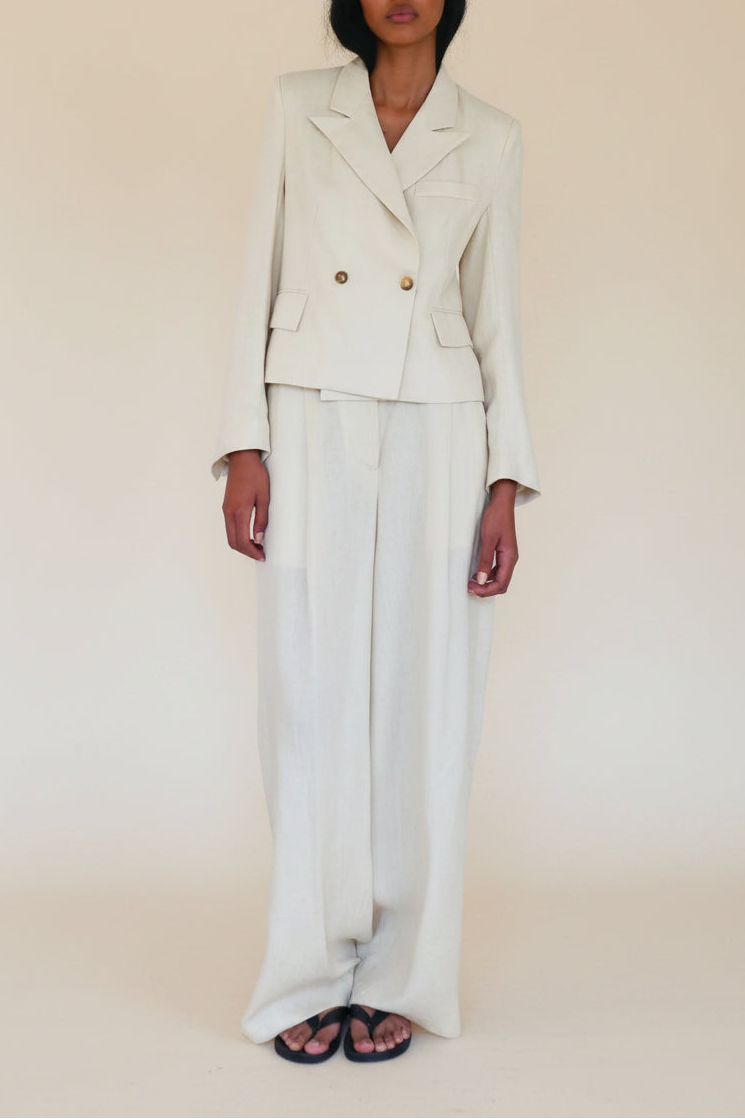 Sloan :: Linen Tuxedo Blazer