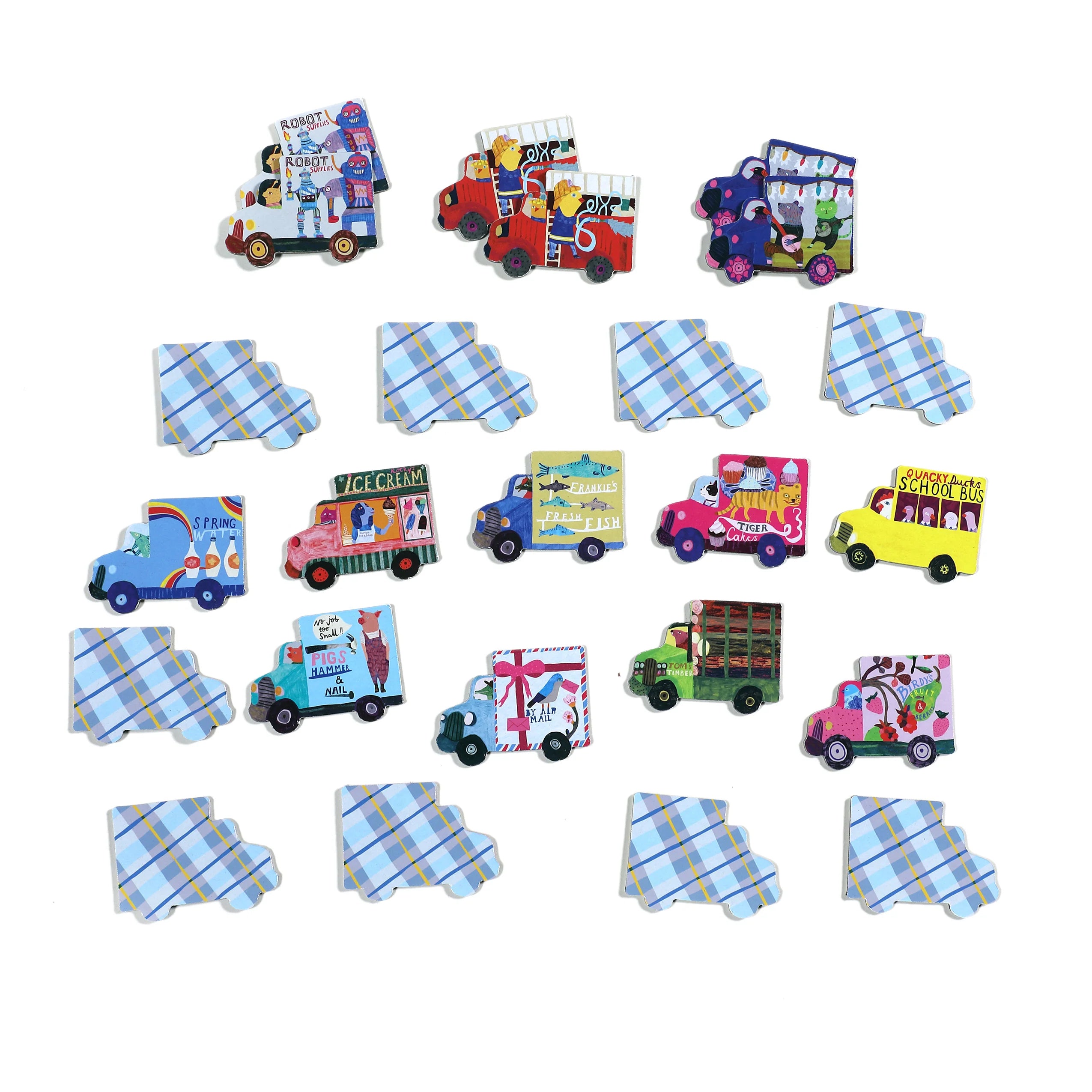 Eeboo :: Trucks and a Bus Little Shaped Matching Game