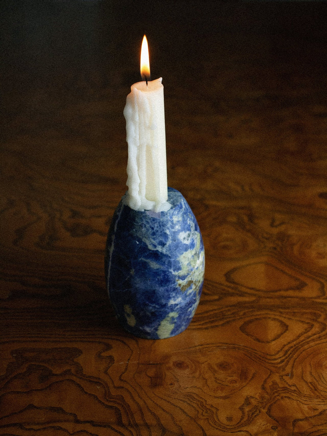 Loren Stewart :: Ovoid Candle Holder, Blue Marble