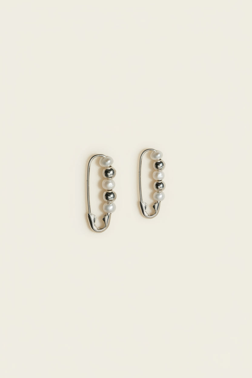 Loren Stewart :: Mini Pearl and Bead Safety Pin Earring, SINGLE