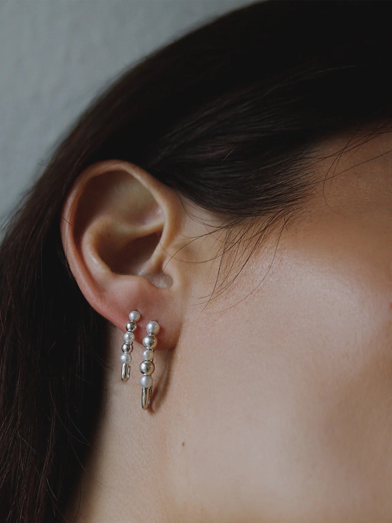 Loren Stewart :: Mini Pearl and Bead Safety Pin Earring, SINGLE
