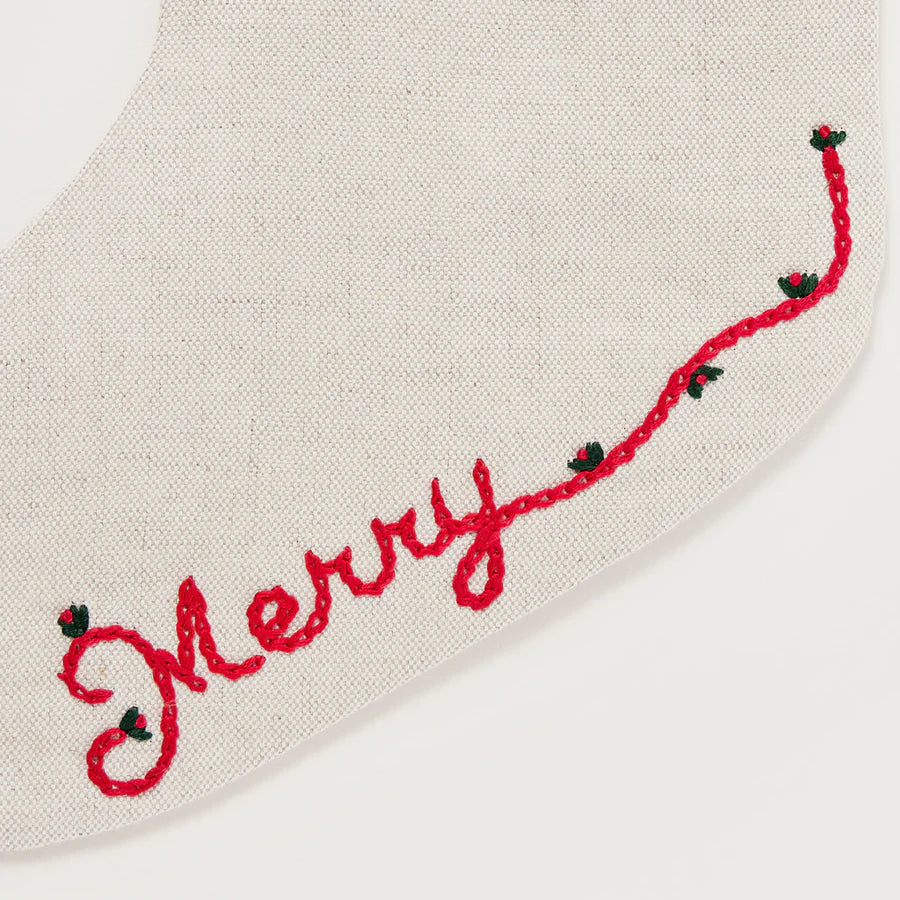 Craftspring :: Merry Linen Stocking
