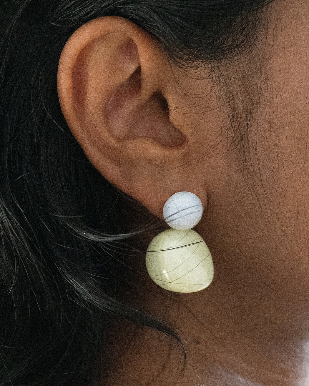 Mussels & Muscles :: Pebbles Earrings BlueJade No.1