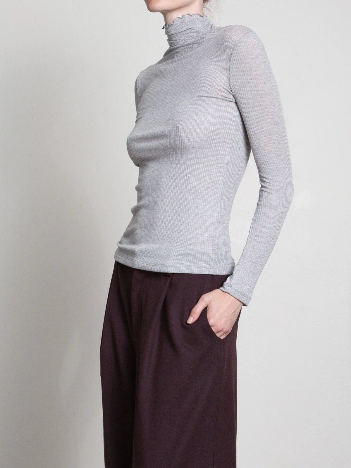 Pharaoh Collection :: Cleo Turtleneck In Cashmere Rib, Heather