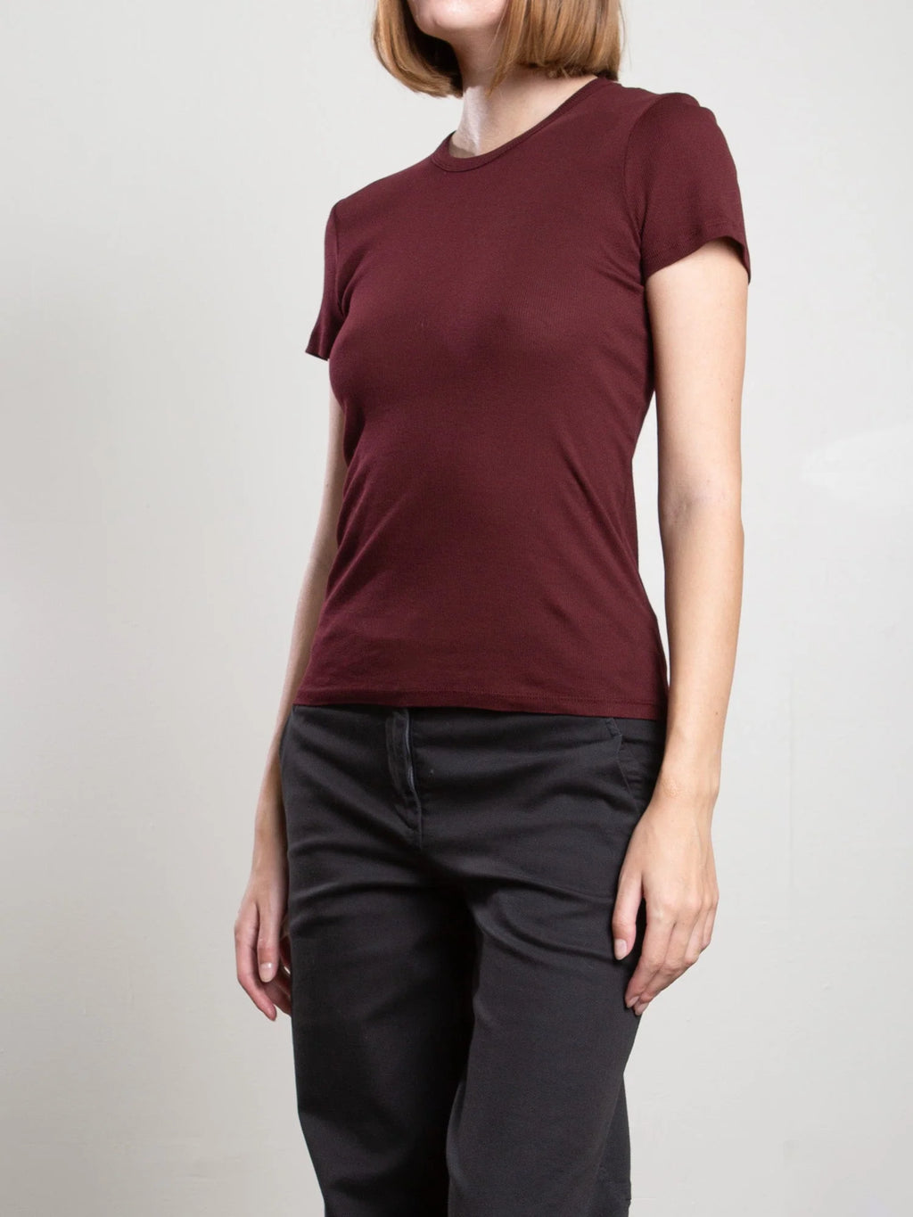 Pharaoh Collection :: Hazel Lightweight Rib Tee, Marsala