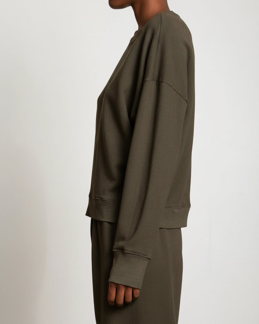 Pharaoh Collection :: Irene French Terry Crewneck, Moss