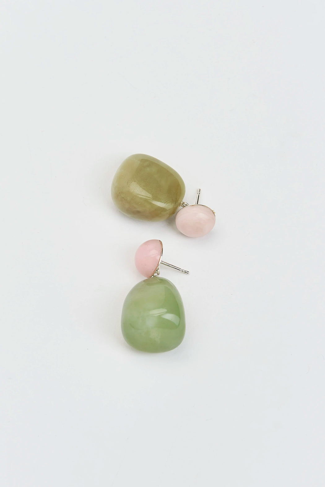 Mussels & Muscles :: Pebbles Earrings Rose/Jade No.1