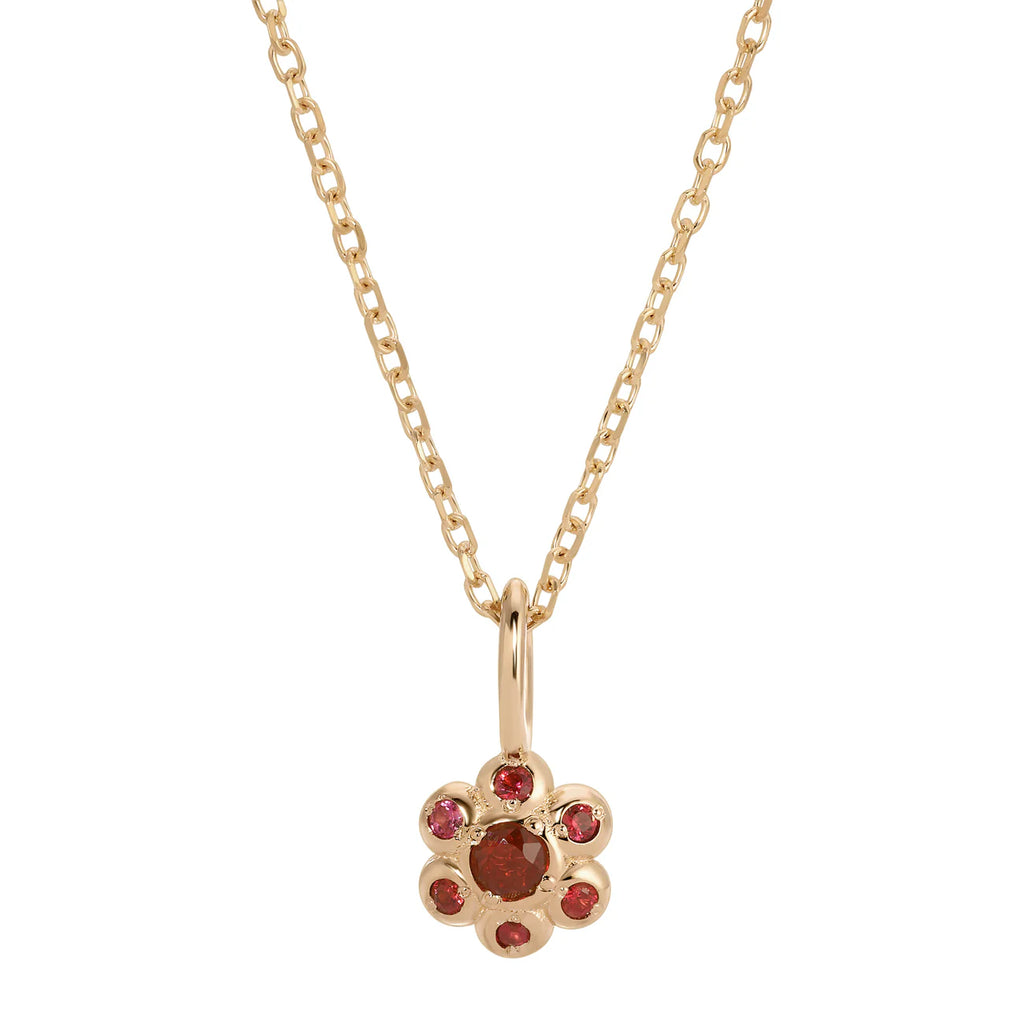 Jennie Kwon :: Ruby Flower Necklace, 16"