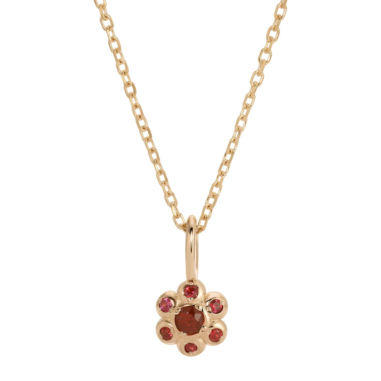 Jennie Kwon :: Ruby Flower Necklace, 16"