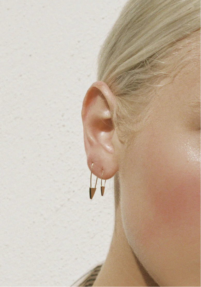 Loren Stewart :: Mini Triangle Safety Pin Earring, 14K SINGLE