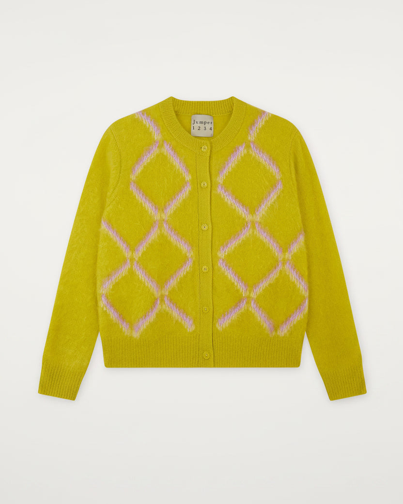 Jumper 1234 :: Brushed Cashmere Graphic Argyle Cardigan