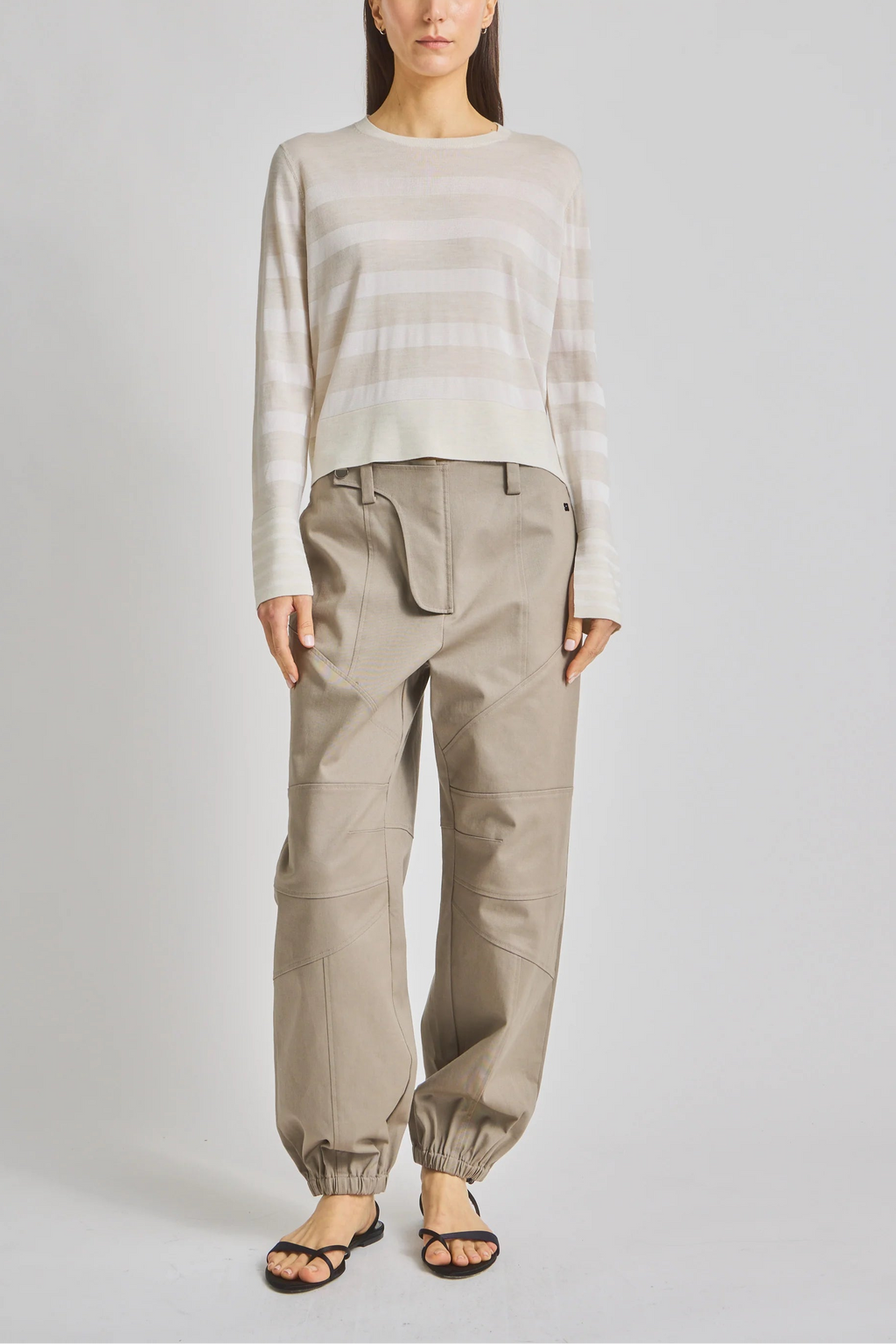 Saint Art :: Odette Striped Knit Sweater, Off White