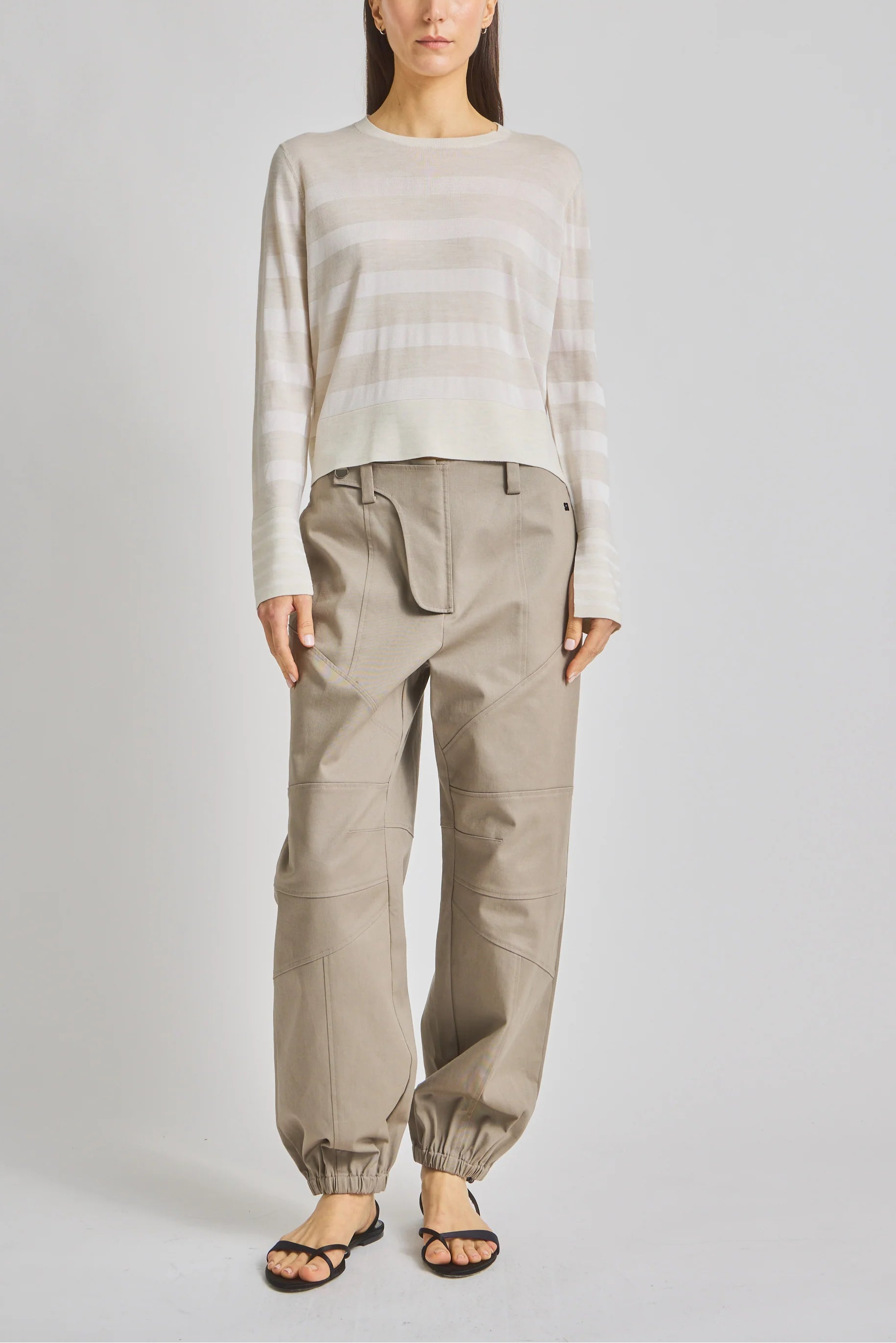 Saint Art :: Odette Striped Knit Sweater, Off White