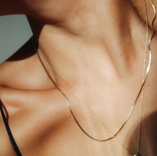 Loren Stewart :: Demi Herringbone Necklace 10kt
