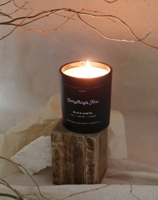 Everything’s Fine :: Black Santal Candle 14 oz