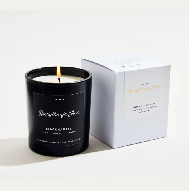Everything’s Fine :: Black Santal Candle 14 oz