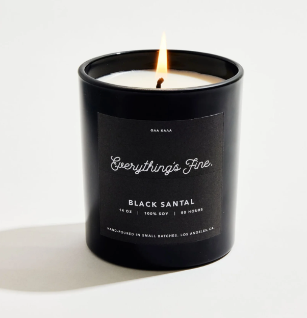 Everything’s Fine :: Black Santal Candle 14 oz