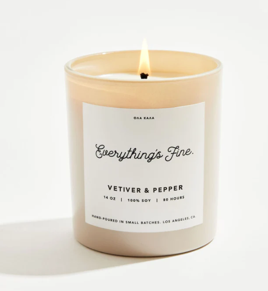 Everything’s Fine :: Vetiver & Pepper Candle 14 oz