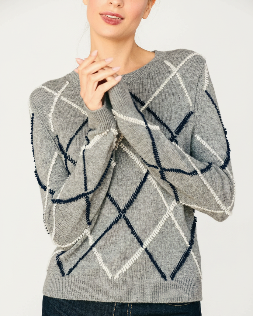 Jumper 1234 :: Argyle Outline Crew