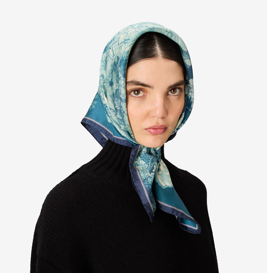 Inoui Editions :: Duck Blue Silk Scarf, 70cm