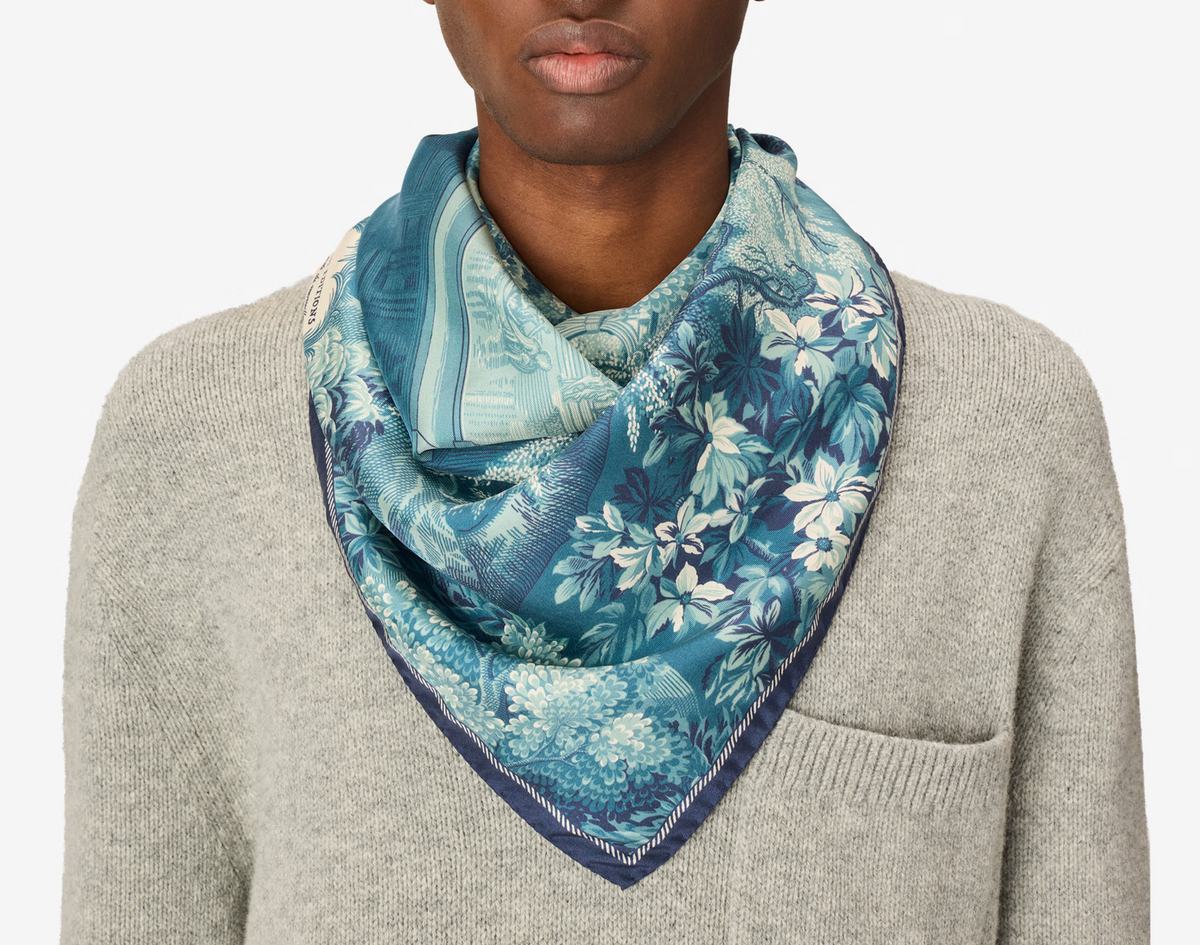 Inoui Editions :: Duck Blue Silk Scarf, 70cm