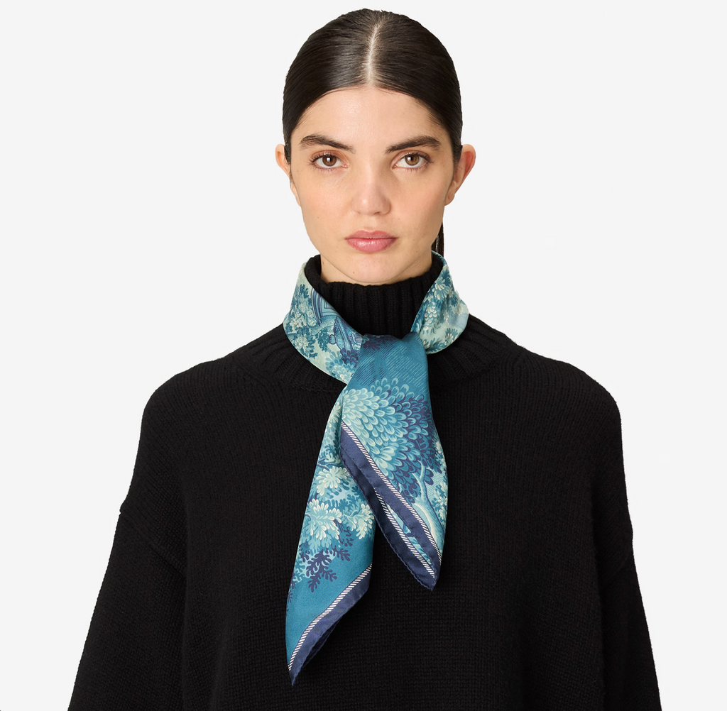 Inoui Editions :: Duck Blue Silk Scarf, 70cm