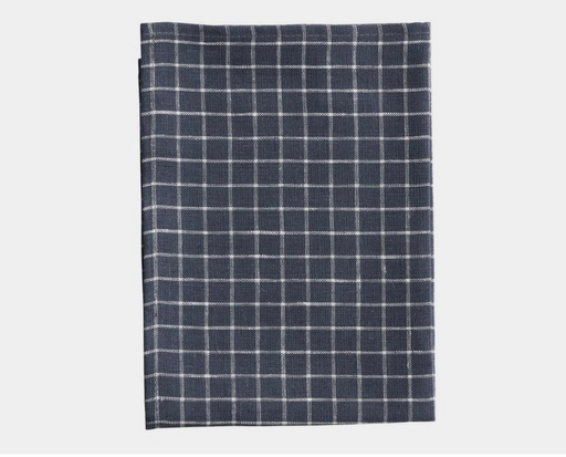 Fog Linen :: Kitchen Cloth, Mary, Grey/Blue w/White Plaid