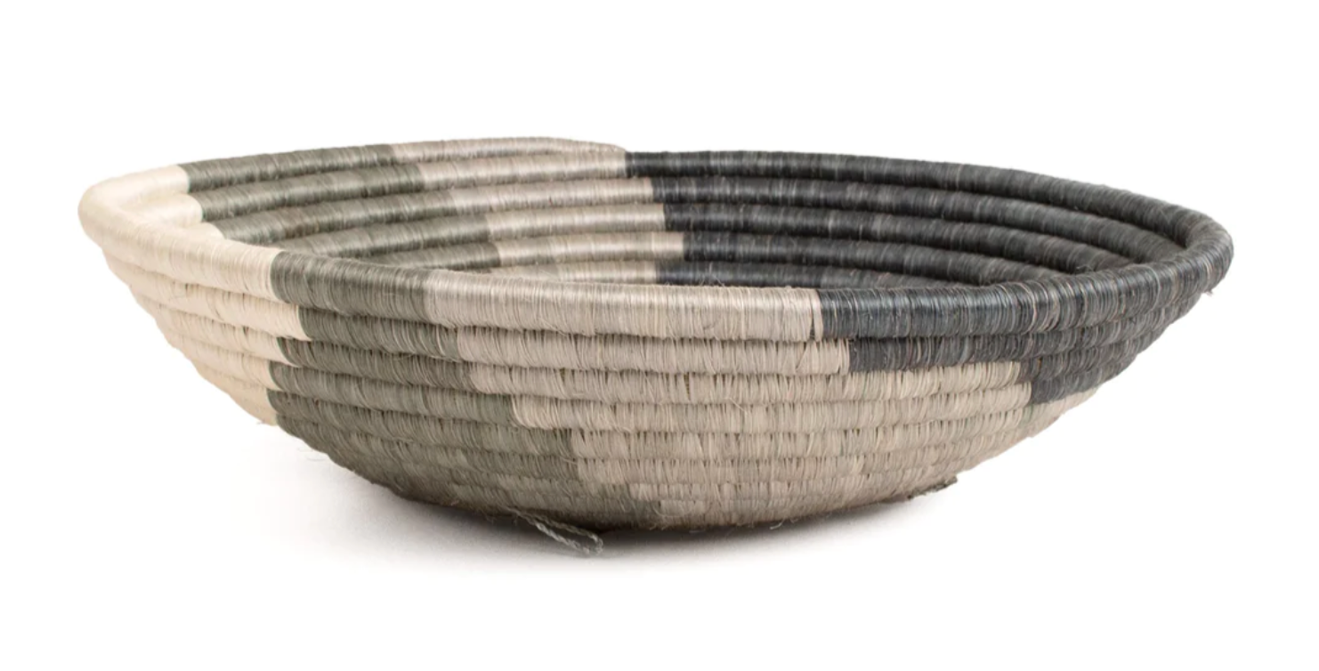 Kazi :: 12" Stone Woven Bowl - Gradient