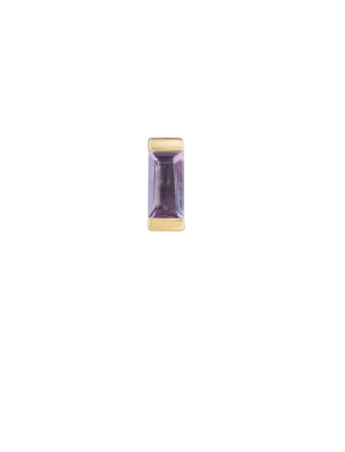 Metier Jewelry :: Mini Baguette Gemstone Stud, Tanzanite