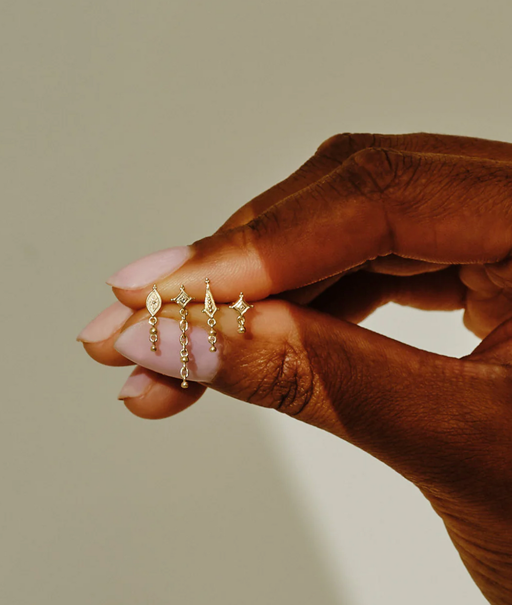 Metier Jewelry :: Dala Droplet Beaded Studs, Marquise